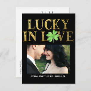Lucky in Love Save the Date Postcard