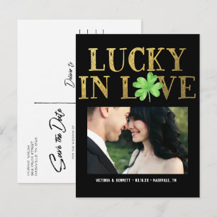 Lucky in Love Save the Date Postcard