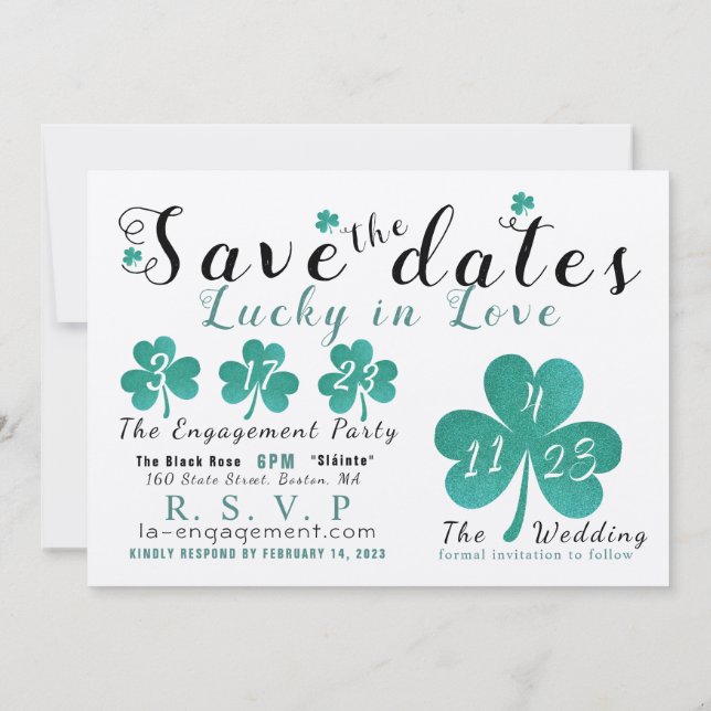 Lucky in Love Save the Dates Save The Date (Back)
