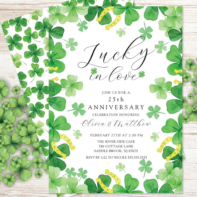 Lucky in Love Shamrock Anniversary Invitation (Creator Uploaded)