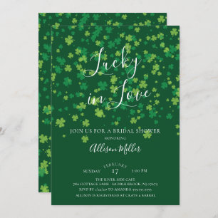 Lucky in Love Shamrock Bridal Shower Invitation
