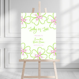 Lucky in Love Shamrock Bridal Shower Welcome Sign