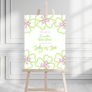 Lucky in Love Shamrock  Bridal Shower Welcome Sign