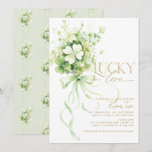 Lucky in Love Shamrock St. Patrick's Bridal Shower Invitation