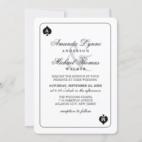 Lucky in Love _ Spades Playing Card Wed Invitation