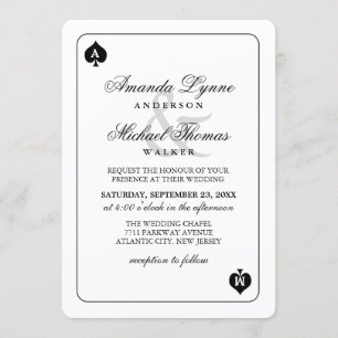 Lucky in Love - Spades Playing Card Wed Invitation