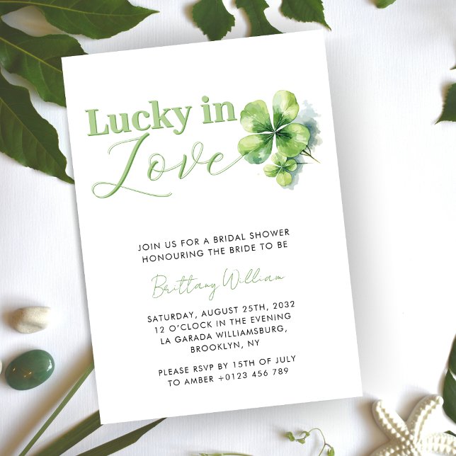 Lucky in Love St Patrick's Bridal Shower  Invitation (Creator Uploaded)
