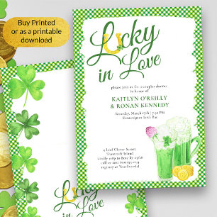 Lucky in Love St Patricks Couples Shower Invitation