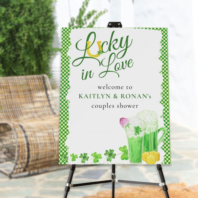 Lucky in Love St Patricks Couples Shower Welcome Foam Board (Creator Uploaded)