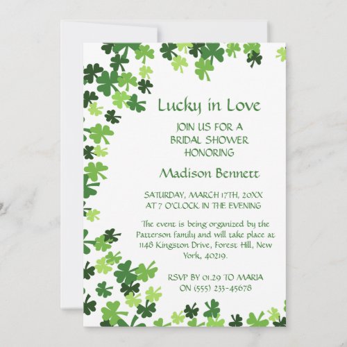 Lucky In Love St Patricks Day BABYShower CARD