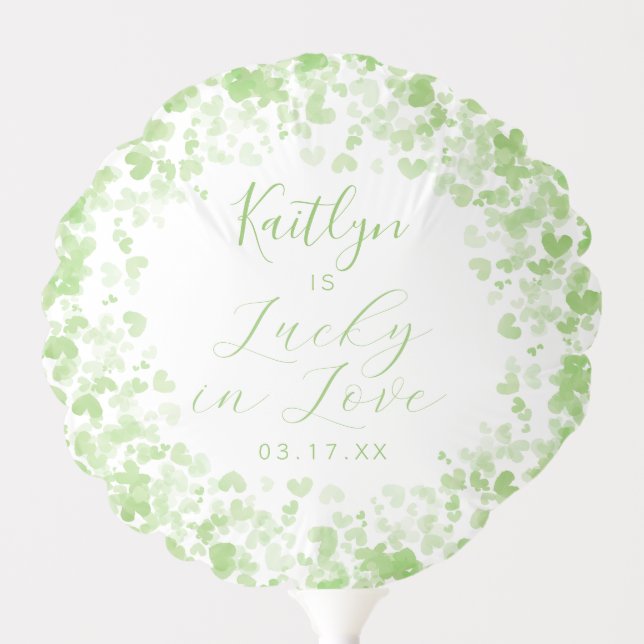 Lucky In Love St. Patrick's Day Bridal Shower Balloon (Front)