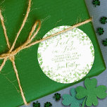 Lucky In Love St. Patrick's Day Bridal Shower Classic Round Sticker<br><div class="desc">Celebrate in style with these sweet,  modern and very trendy "Lucky in Love" bridal shower stickers. The design features green watercolor love hearts with matching easy to personalize wording which is perfect for a St. Patrick's day or Irish themed wedding celebration. Matching items can be found in the collection.</div>