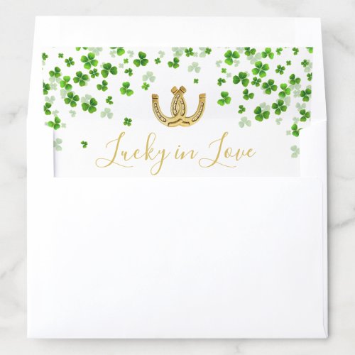 Lucky In Love St Patricks Day Bridal Shower Envelope Liner