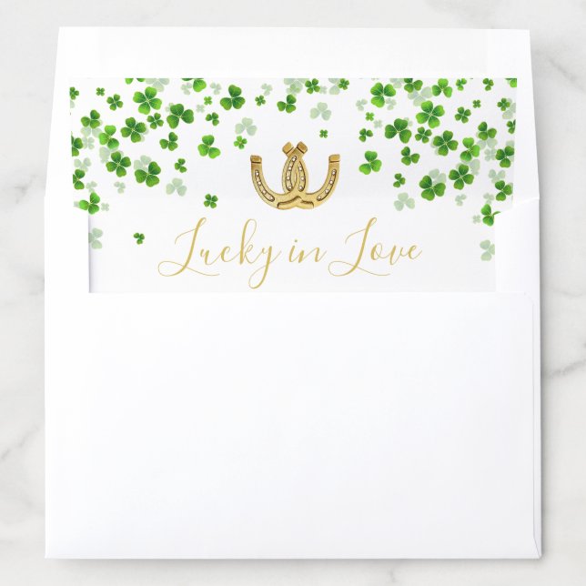 Lucky In Love St. Patrick's Day Bridal Shower Envelope Liner (In Envelope)