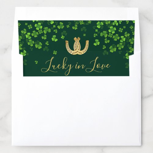 Lucky In Love St Patricks Day Bridal Shower Envelope Liner