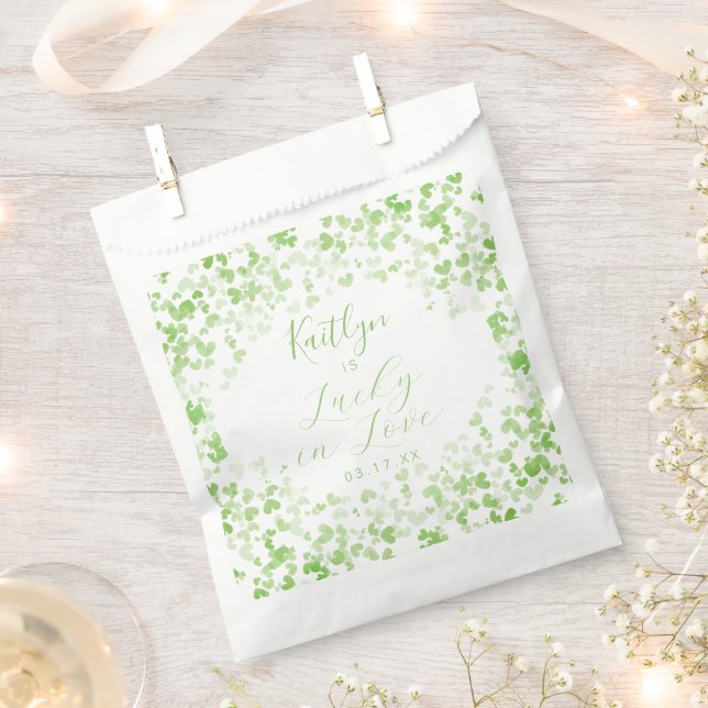 Lucky In Love St. Patrick's Day Bridal Shower Favor Bag (Clipped)