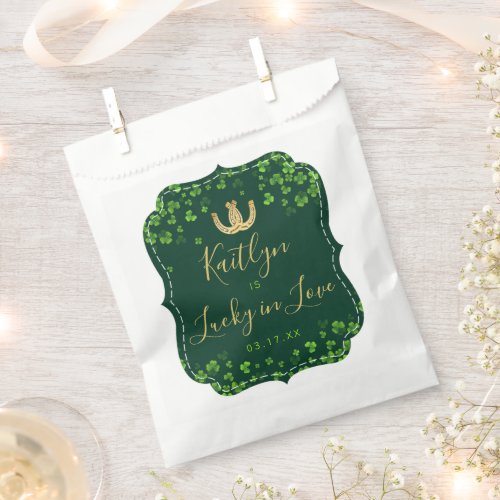 Lucky In Love St Patricks Day Bridal Shower Favor Bag