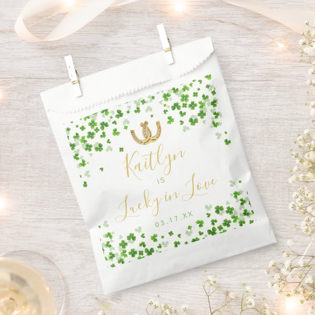 Lucky In Love St. Patrick's Day Bridal Shower Favor Bag (Clipped)