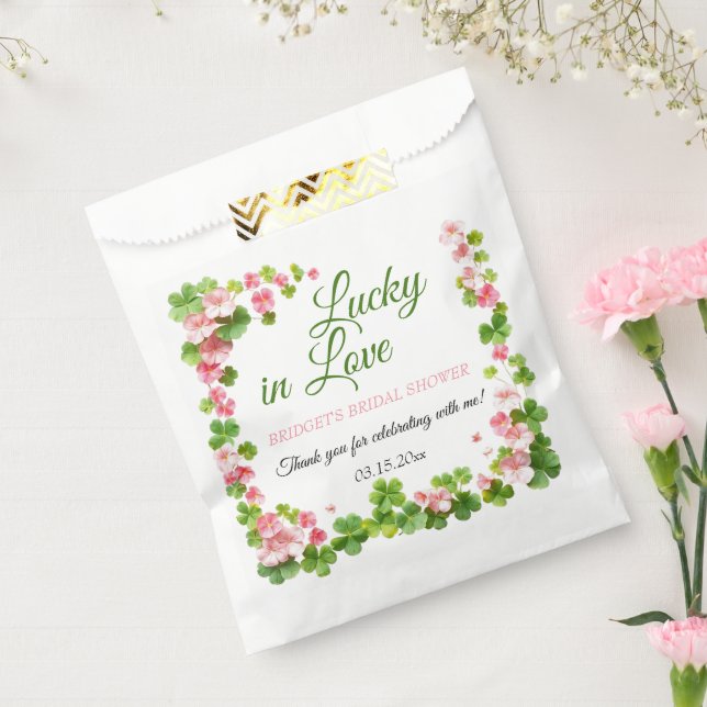 Lucky in Love St. Patrick's Day Bridal Shower  Favor Bag (Sealed)