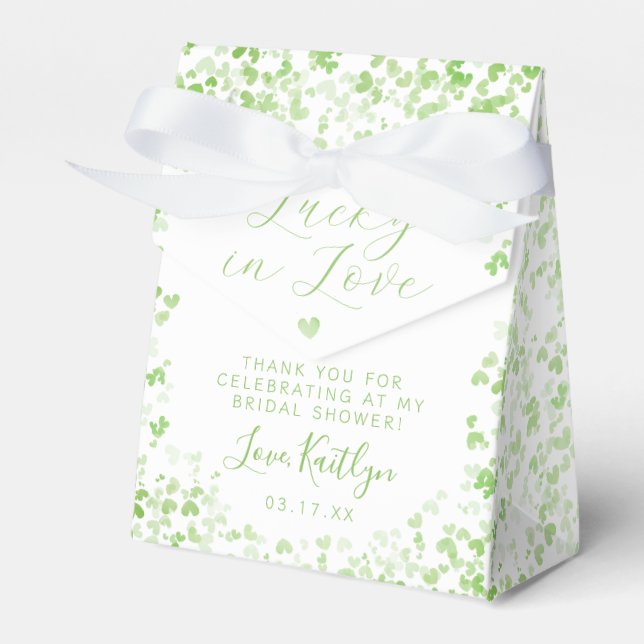 Lucky In Love St. Patrick's Day Bridal Shower Favor Boxes (Front Side)