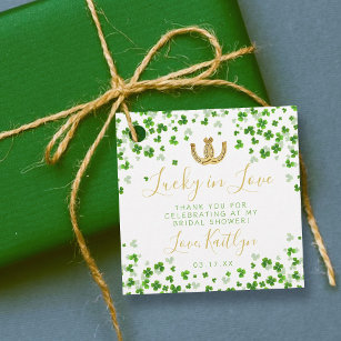 Lucky In Love St. Patrick's Day Bridal Shower Favor Tags