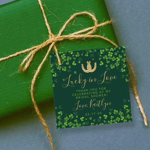 Lucky In Love St Patricks Day Bridal Shower Favor Tags