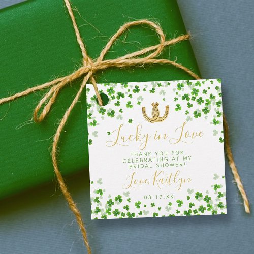 Lucky In Love St Patricks Day Bridal Shower Favor Tags