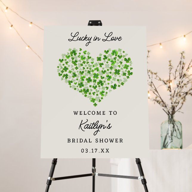 Lucky In Love St. Patrick's Day Bridal Shower Foam Board (In Situ (Stand))