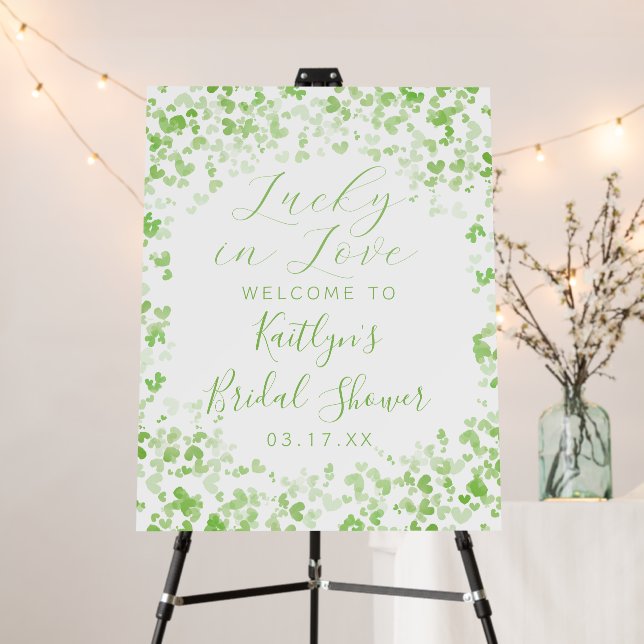 Lucky In Love St. Patrick's Day Bridal Shower Foam Board (In Situ (Stand))