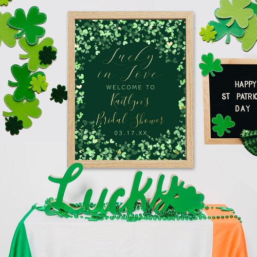 Lucky In Love St Patricks Day Bridal Shower Foil Prints