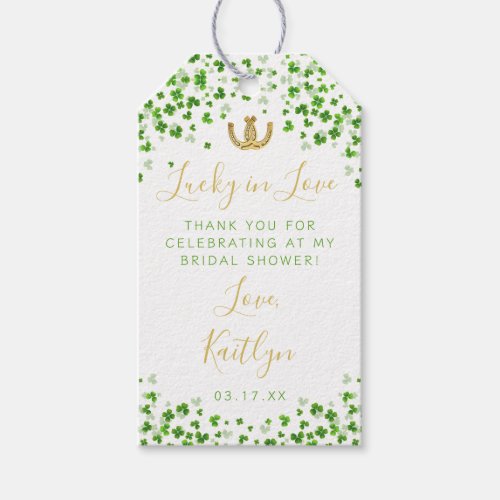 Lucky In Love St. Patrick's Day Bridal Shower Gift Tags Lucky In Love St. Patrick's Day Bridal Shower Gift Tags