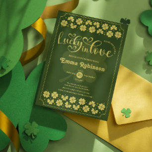Lucky in Love  St Patrick's Day Bridal Shower  Invitation