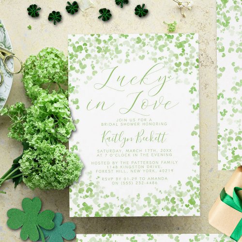 Lucky In Love St Patricks Day Bridal Shower Invitation