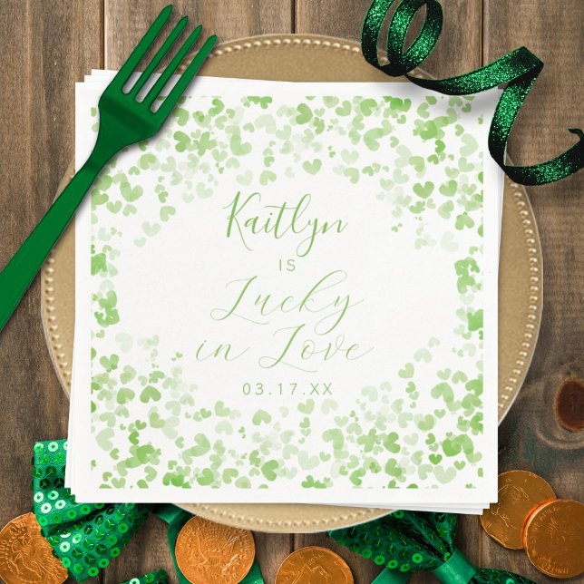 Lucky In Love St. Patrick's Day Bridal Shower Napkins (Creator Uploaded)