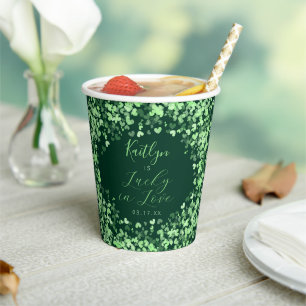 Lucky In Love St. Patrick's Day Bridal Shower Paper Cups