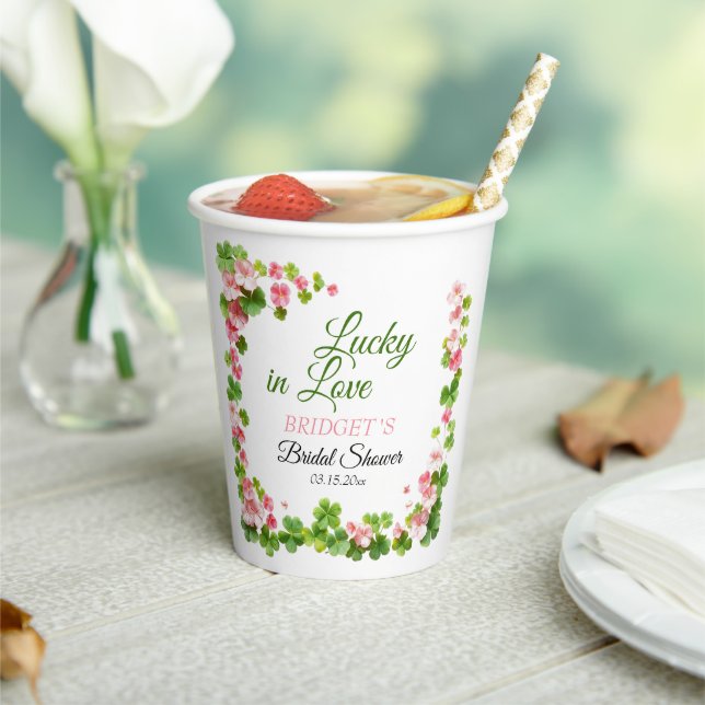 Lucky in Love St. Patrick's Day Bridal Shower  Paper Cups (Insitu)