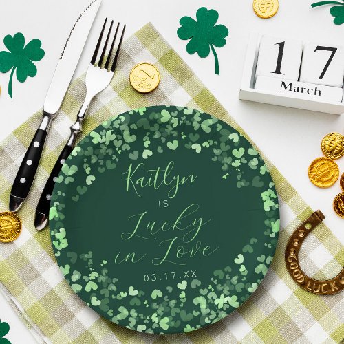 Lucky In Love St Patricks Day Bridal Shower Paper Plates