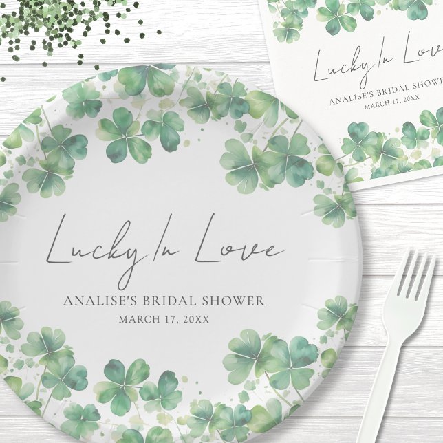 Lucky In Love St. Patrick's Day Bridal Shower Paper Plates (Lucky In Love St. Patrick's Day Bridal Shower Paper Plates)