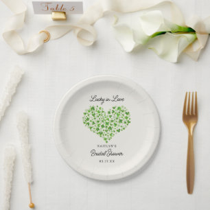 Lucky In Love St. Patrick's Day Bridal Shower Paper Plates