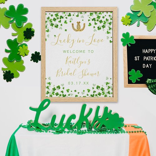 Lucky In Love St Patricks Day Bridal Shower Poster