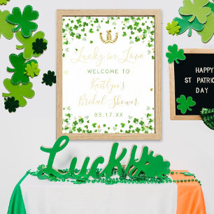 Lucky In Love St. Patrick's Day Bridal Shower Real Foil Prints