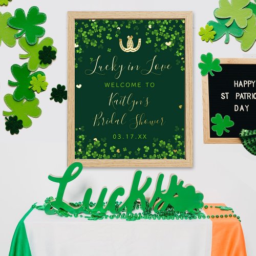 Lucky In Love St Patricks Day Bridal Shower Real Foil Prints