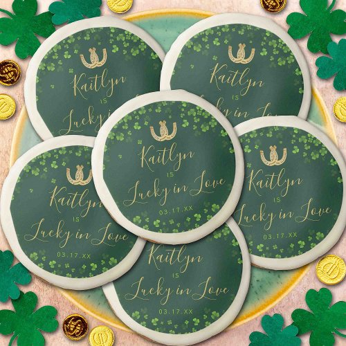 Lucky In Love St Patricks Day Bridal Shower Sugar Cookie