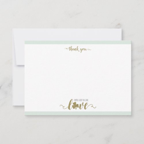 Lucky in Love St Patricks Day Bridal Shower Thank You Card