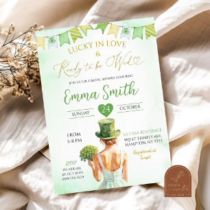 Lucky In Love St Patricks Irish Bridal Shower Invitation