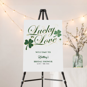 Lucky in Love St Patrick's Modern Bridal Shower  Foam Board