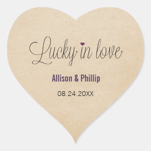 Lucky in Love Stickers Purple Heart Sticker