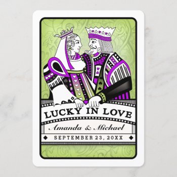 Lucky In Love Together With Families Wedding Invitation by juliea2010 at Zazzle