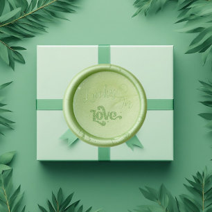Lucky in Love Typography Irish Green St Patrick's  Wax Seal Sticker