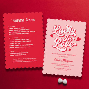 Lucky in Love Vegas Bachelorette Party Invitation